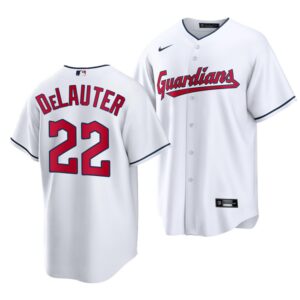 Men's Cleveland Guardians #22 Chase DeLauter 2022 Draft Jersey White Home