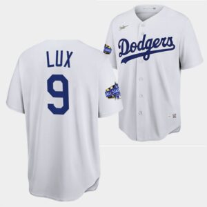 Men's Los Angeles Dodgers #9 Gavin Lux White 2022 All-Star Jersey