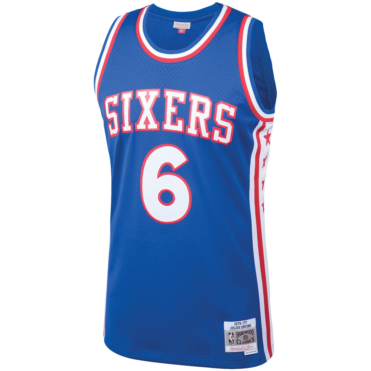 Julius Erving Philadelphia 76ers Mitchell & Ness 1976/77 Hardwood Classics Swingman Player Jersey - Royal - Image 2