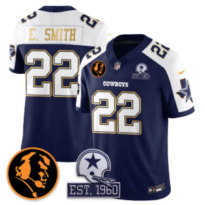 Emmitt Smith # 22 Dallas Cowboys Vapor Limited Gold Jersey - John Madden Patch - All Stitched