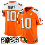 Malachi Toney #10 Miami Hurricanes MIA 2026 CFP Final & Florida Patch Vapor Limited Jersey - All Stitched