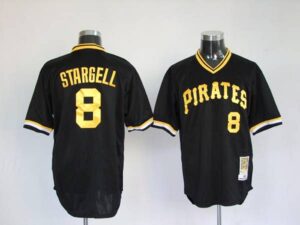 Mitchell And Ness Pittsburgh Pirates #8 Willie Stargell Stitched Black Throwback Jersey