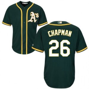 Men's Oakland Athletics #26 Matt Chapman Official Green Majestic Cool Base Alternate Player Jersey