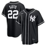 Juan Soto #22 New York Mets Fashion Replica Black Out Jersey - Black
