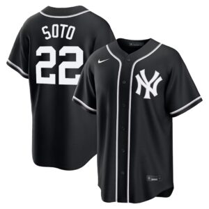 Juan Soto #22 New York Mets Fashion Replica Black Out Jersey - Black