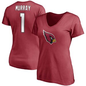Women's Kyler Murray Cardinal Arizona Cardinals Player Icon Name & Number V-Neck T-Shirt