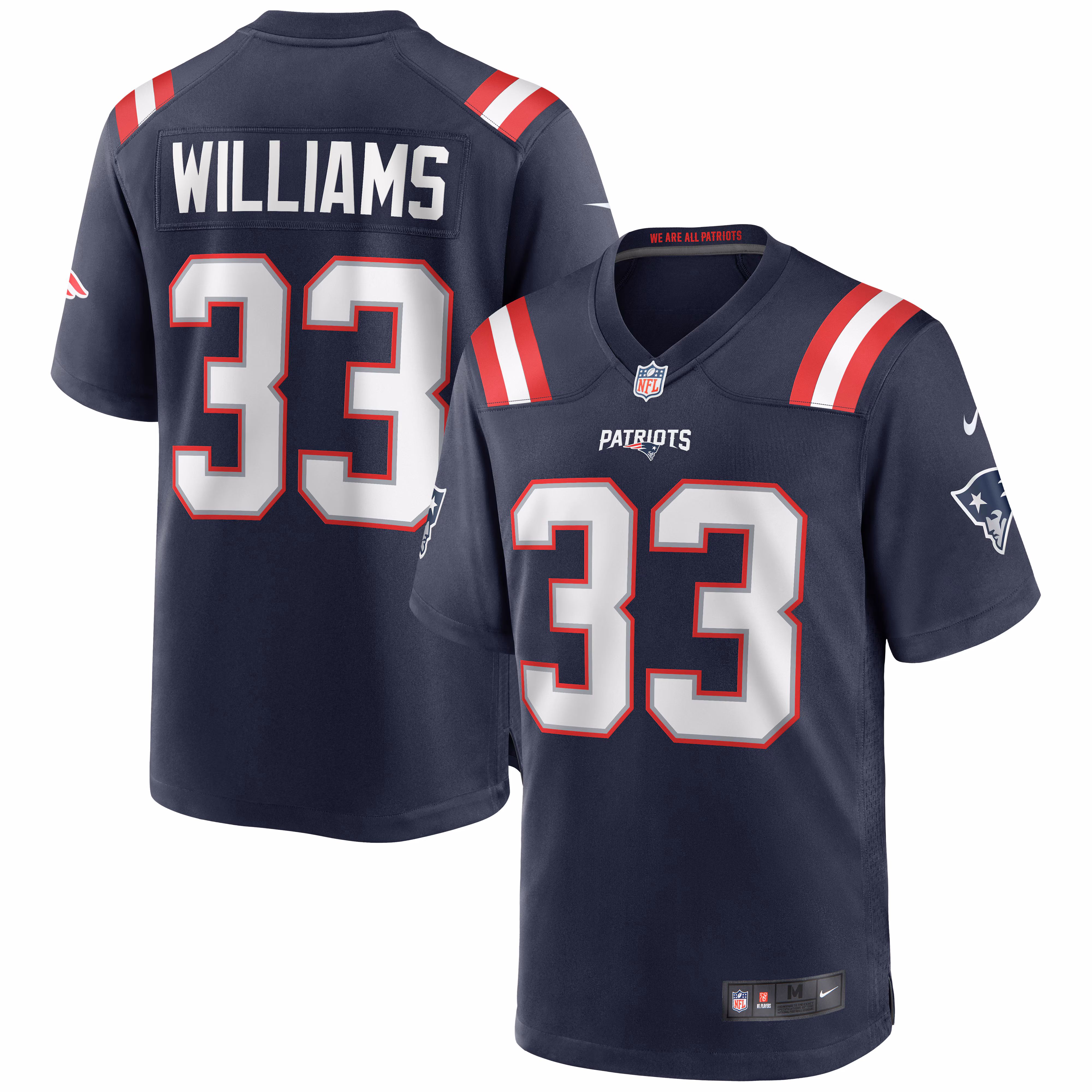 Joejuan Williams New England Patriots Game Jersey - Navy