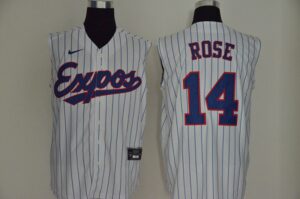 Men's Montreal Expos #14 Pete Rose White Cooperstown Collection 2020 Cool and Refreshing Sleeveless Fan Stitched  Jersey