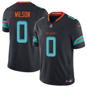 Men's Zach Wilson #0 Miami Dolphins Rivalries Collection Limited Jersey-Navy