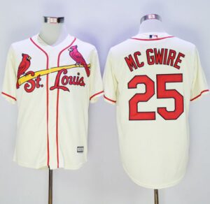 St. Louis Cardinals #25 Mark McGwire Cream New Cool Base Stitched Jersey