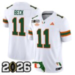 Carson Beck #11 Miami Hurricanes MIA 2026 CFP Final & Florida Patch Vapor Limited Jersey - All Stitched