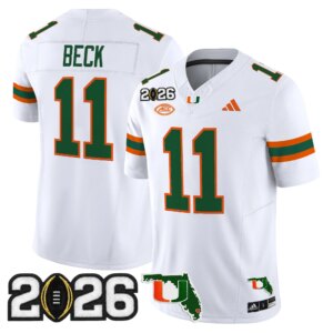 Carson Beck #11 Miami Hurricanes MIA 2026 CFP Final & Florida Patch Vapor Limited Jersey - All Stitched