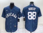 Men's  Chicago White Sox #88 Luis Robert Blue Throwback Cool Base Jersey