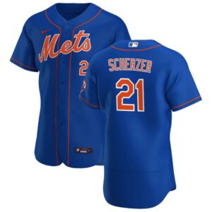 Men's New York Mets #21 Max Scherzer  Blue Alternate Team Jersey
