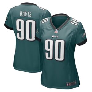 Davis Philadelphia Eagles  Women's Player Game Jersey - Midnight Green