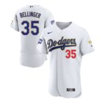Men's  Los Angeles Dodgers #35 Cody Bellinger White VII Gold Series Jersey