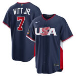 Bobby Witt Jr. #7 USA Baseball 2026 World Baseball Classic Road Stadium Jersey - Navy