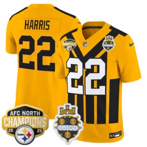 Najee Harris #22 Pittsburgh Steelers 2025 AFC North Division Champions Vapor Limited Jersey - All Stitched