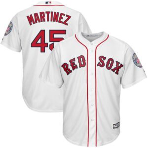 Boston Red Sox #45 Pedro Martinez White New Cool Base Cooperstown Stitched Jersey