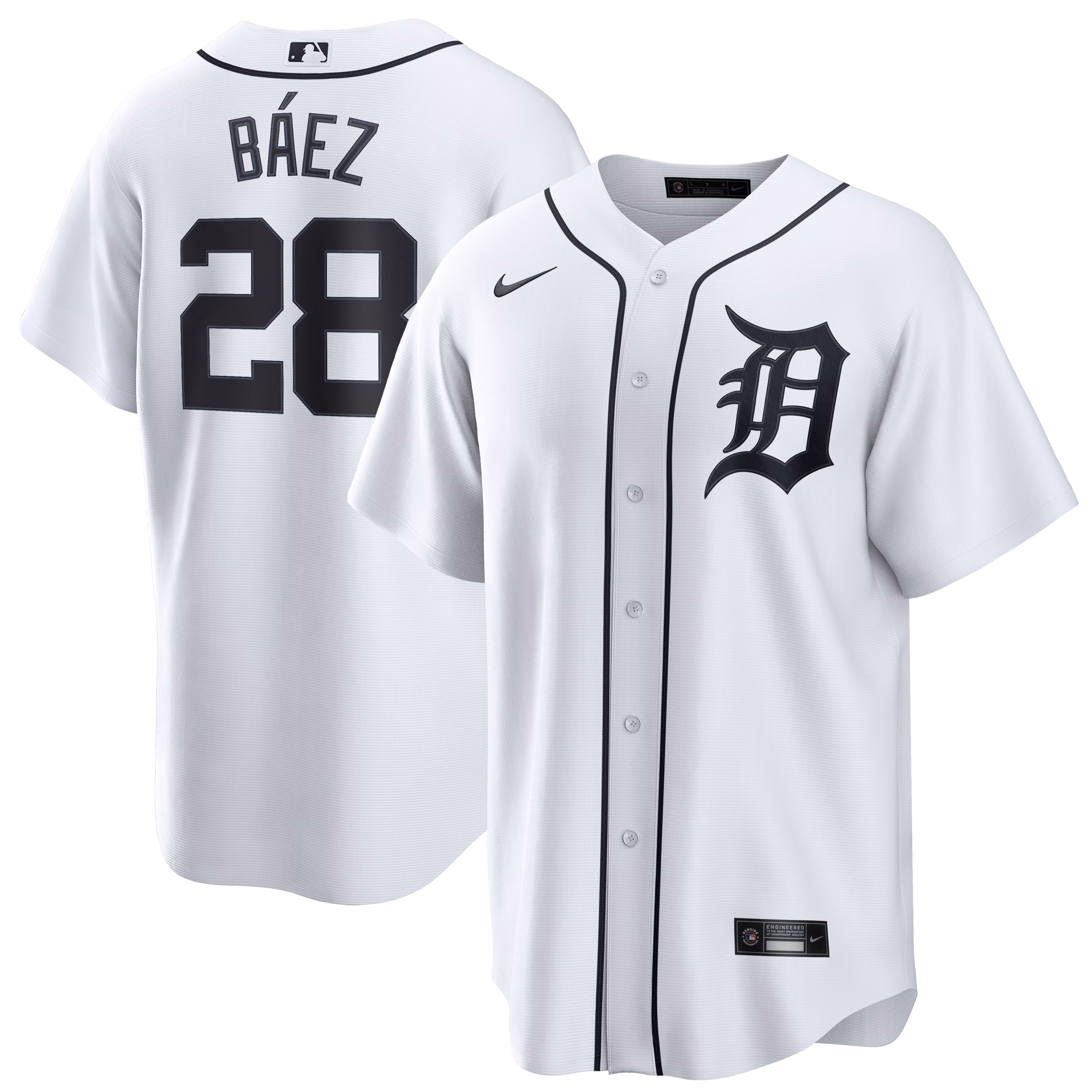 Javier Báez  #28 Detroit Tigers Home Replica Jersey - White