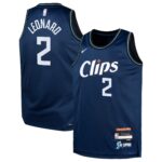 Youth LA Clippers Kawhi Leonard  Navy 2023/24 Swingman Replica Jersey - City Edition