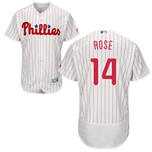Philadelphia Phillies #14 Pete Rose White(Red Strip) Flexbase Collection Stitched Jersey