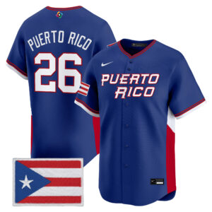 Puerto Rico #26 Puerto Rico Baseball 2026 World Baseball Classic Vapor Premier Jersey - Royal