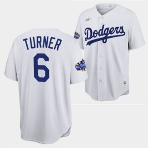 Men's Los Angeles Dodgers #6 Trea Turner White 2022 All-Star Jersey