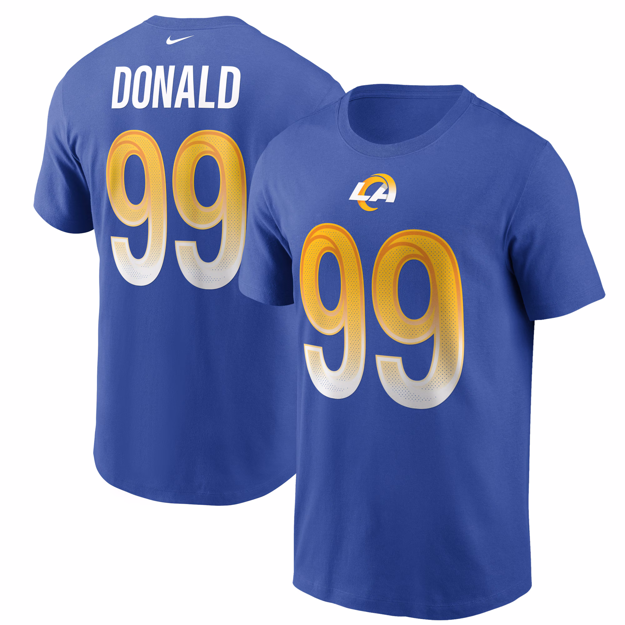 Men's Aaron Donald Royal Los Angeles Rams Name & Number T-Shirt