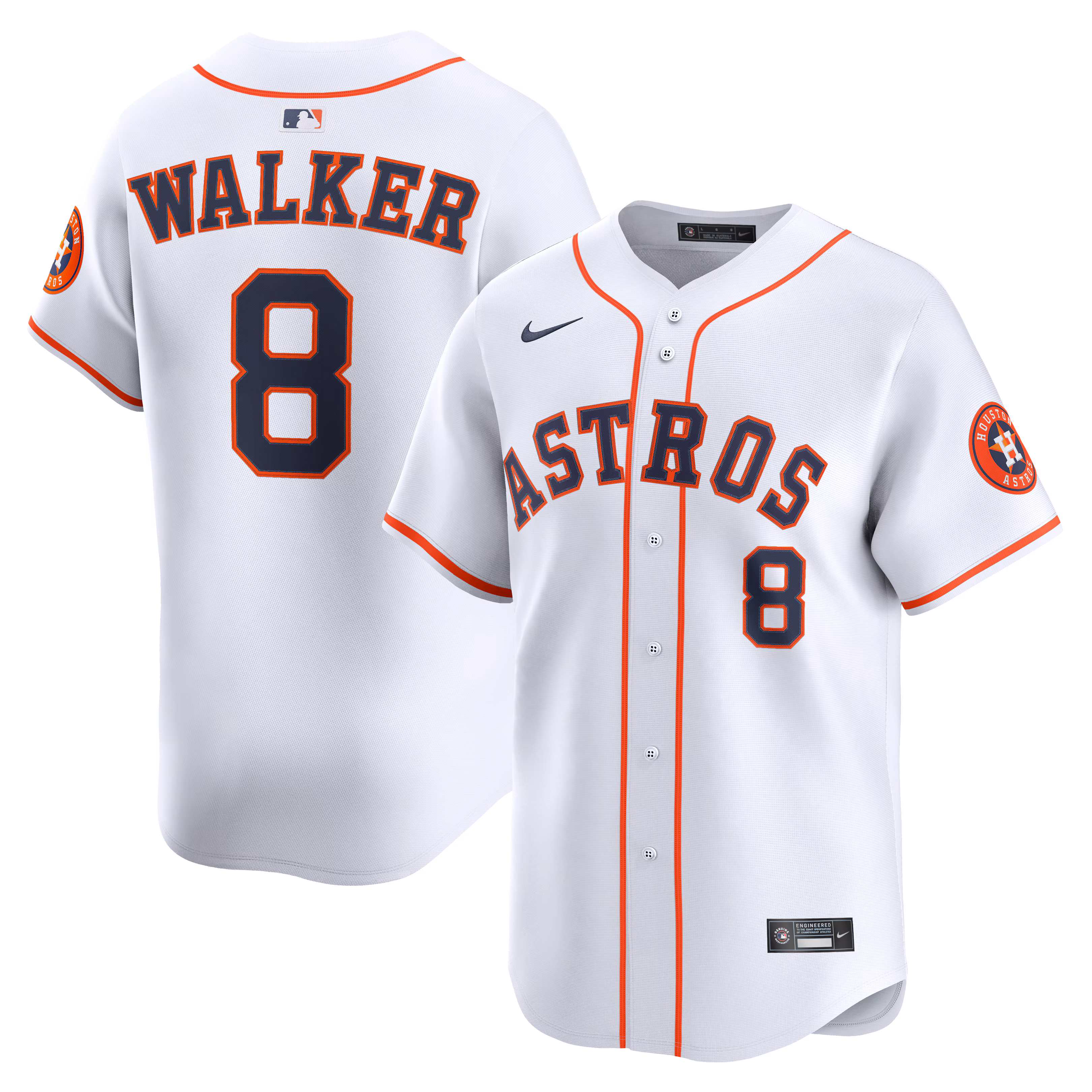 Houston Astros Christian Walker #8 White Home Limited Player Jersey