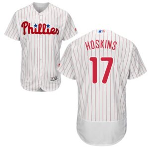 Phillies #17 Rhys Hoskins White(Red Strip) Flexbase Collection Stitched Jersey
