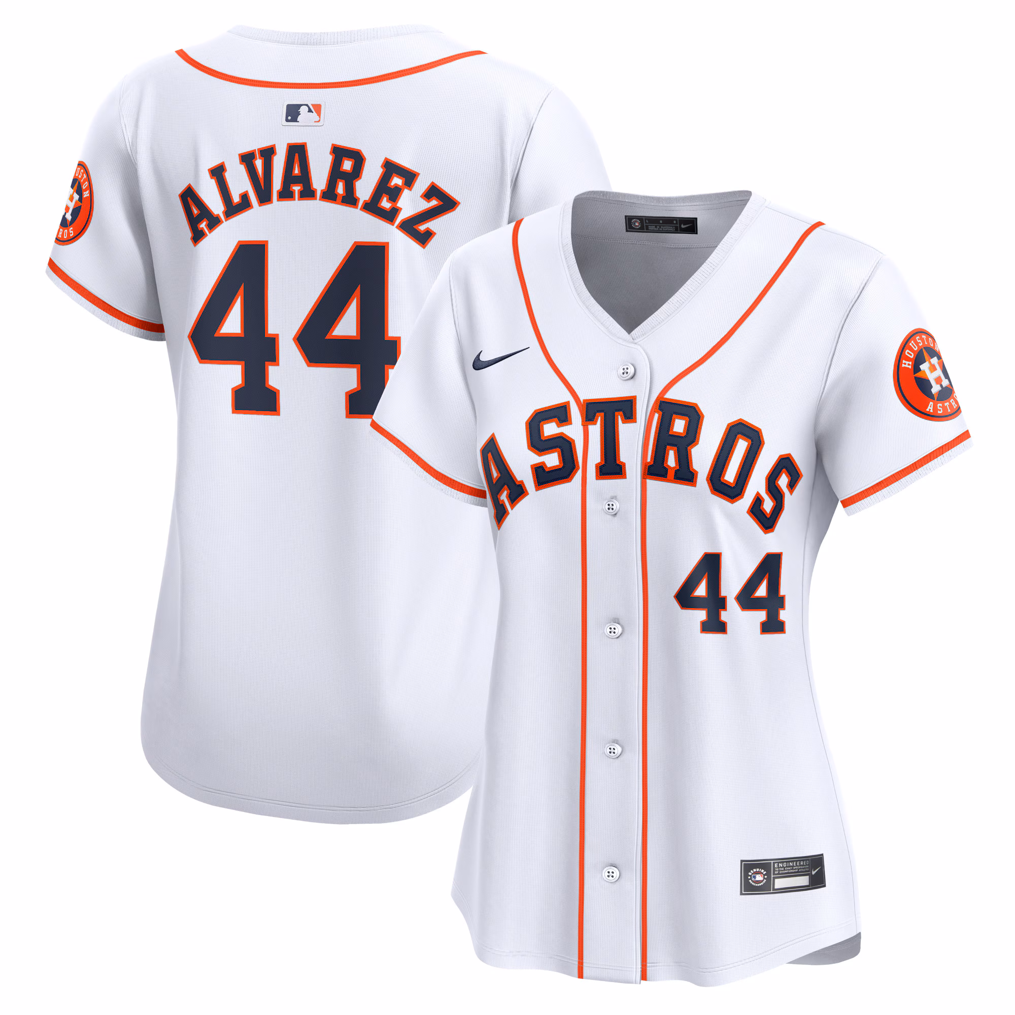Women's Houston Astros Yordan Alvarez #44 White Home Limited Player Jersey