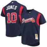 Atlanta Braves Chipper Jones #10 Mitchell & Ness Navy Authentic Batting Practice Jersey
