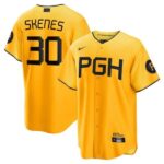 Men's Pittsburgh Pirates #30 Paul Skenes 2023 Draft Jersey Stitched Gold