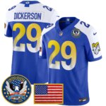 Eric Dickerson #29 Los Angeles Rams 2025 United States 250th Anniversary Patch Vapor Limited Jersey - All Stitched