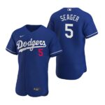 Men's Los Angeles Dodgers #5 Corey Seager  Royal Flex Base Jersey