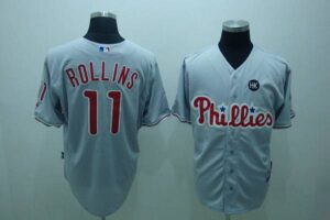 Philadelphia Phillies #11 Jimmy Rollins Stitched Grey Jersey
