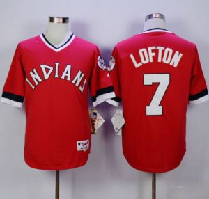 Cleveland Indians #7 Kenny Lofton Red 1978 Turn Back The Clock Stitched Jersey