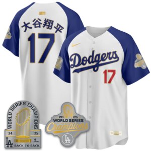 Shohei Ohtani (Kanji) #17 Los Angeles Dodgers 9x Champs Gold Collection Stadium Vapor Limited Jersey - All Alternate