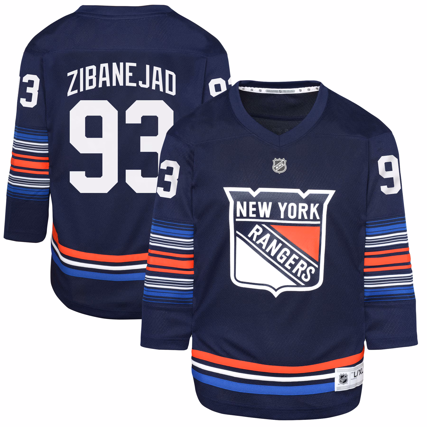 Youth New York Rangers Mika Zibanejad #93 Navy Alternate Replica Player Jersey