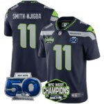 Smith-Njigba #11  Seattle Seahawks SEA 2026 NFC West Champions Limited Jersey - 50th Season Patch - All Stitched