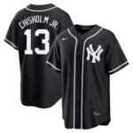 Jazz Chisholm Jr. #13 New York Mets Fashion Replica Black Out Jersey - Black