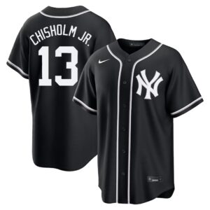 Jazz Chisholm Jr. #13 New York Mets Fashion Replica Black Out Jersey - Black