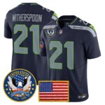 Devon Witherspoon #21 Seattle Seahawks United States 250th Anniversary Patch Vapor Limited Jersey - All Stitched