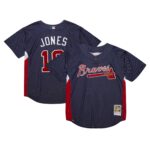 Atlanta Braves Chipper Jones #10 Mitchell & Ness Navy Authentic Batting Practice Jersey