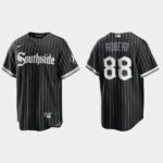 Men's Chicago White Sox #88 Luis Robert Black 2021 City Connect Cool Base Jersey