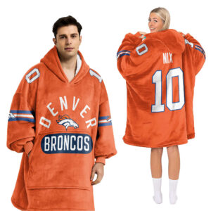 Adult 10 Denver Football Unisex Blanket Hoodie