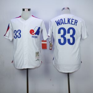 Montreal Expos #33 Larry Walker White Stitched Jersey