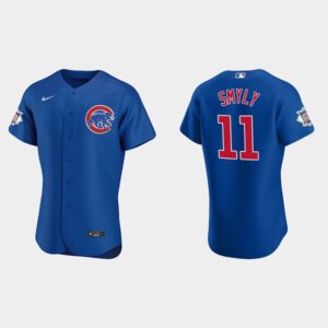 Men's Chicago Cubs #11 Drew Smyly Royal Alternate Flex Base Jersey