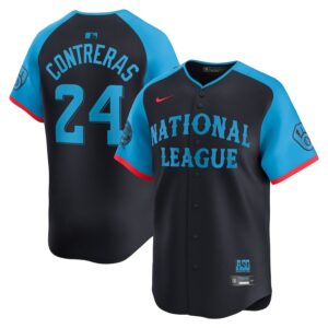 Men's National League #24 William Contreras  Navy 2024 All-Star Game Cool Base Jersey